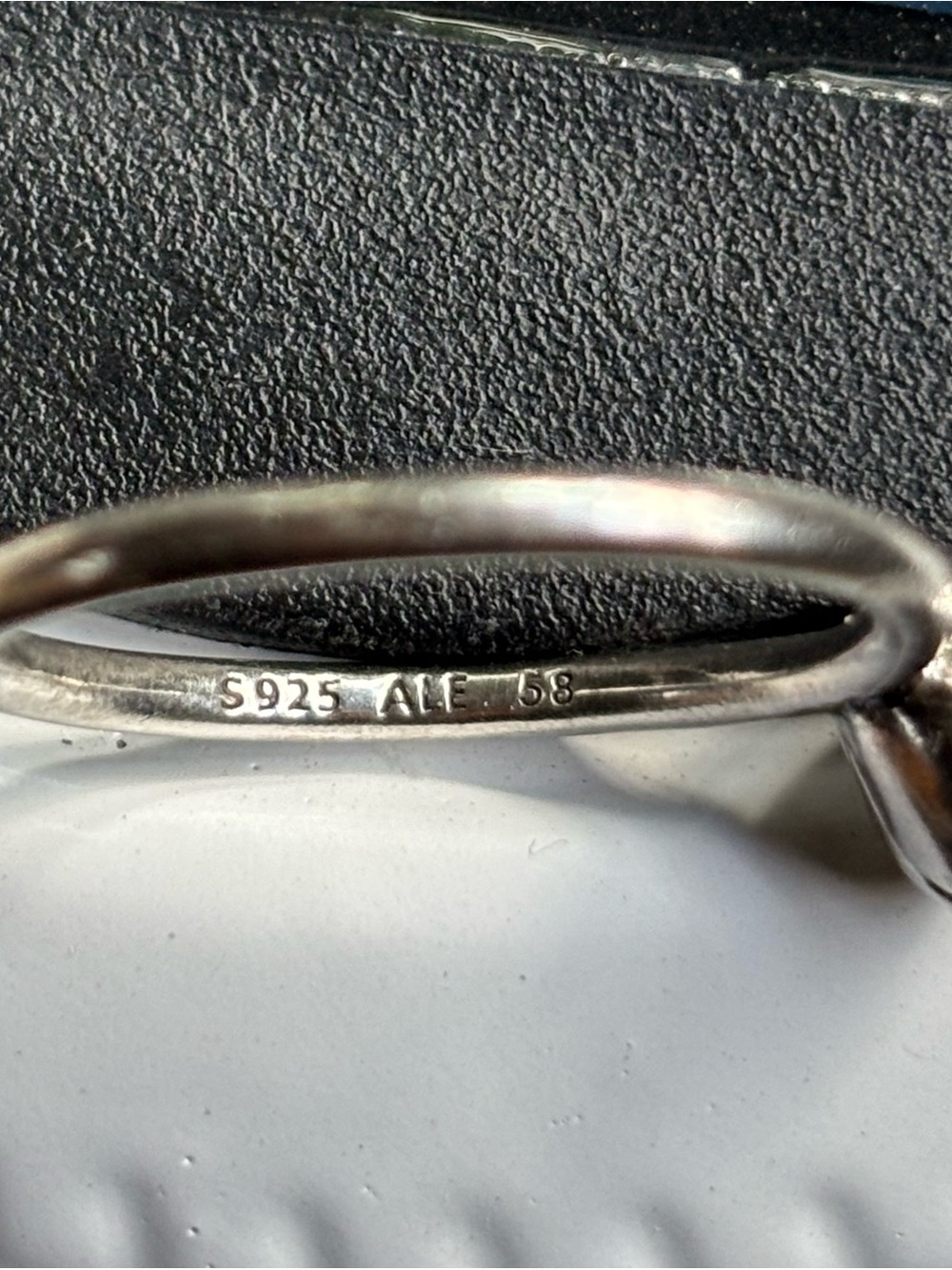 Sterling Silver Rose Ring with Cream Enamel - Picture 5 of 9
